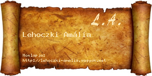 Lehoczki Amália névjegykártya